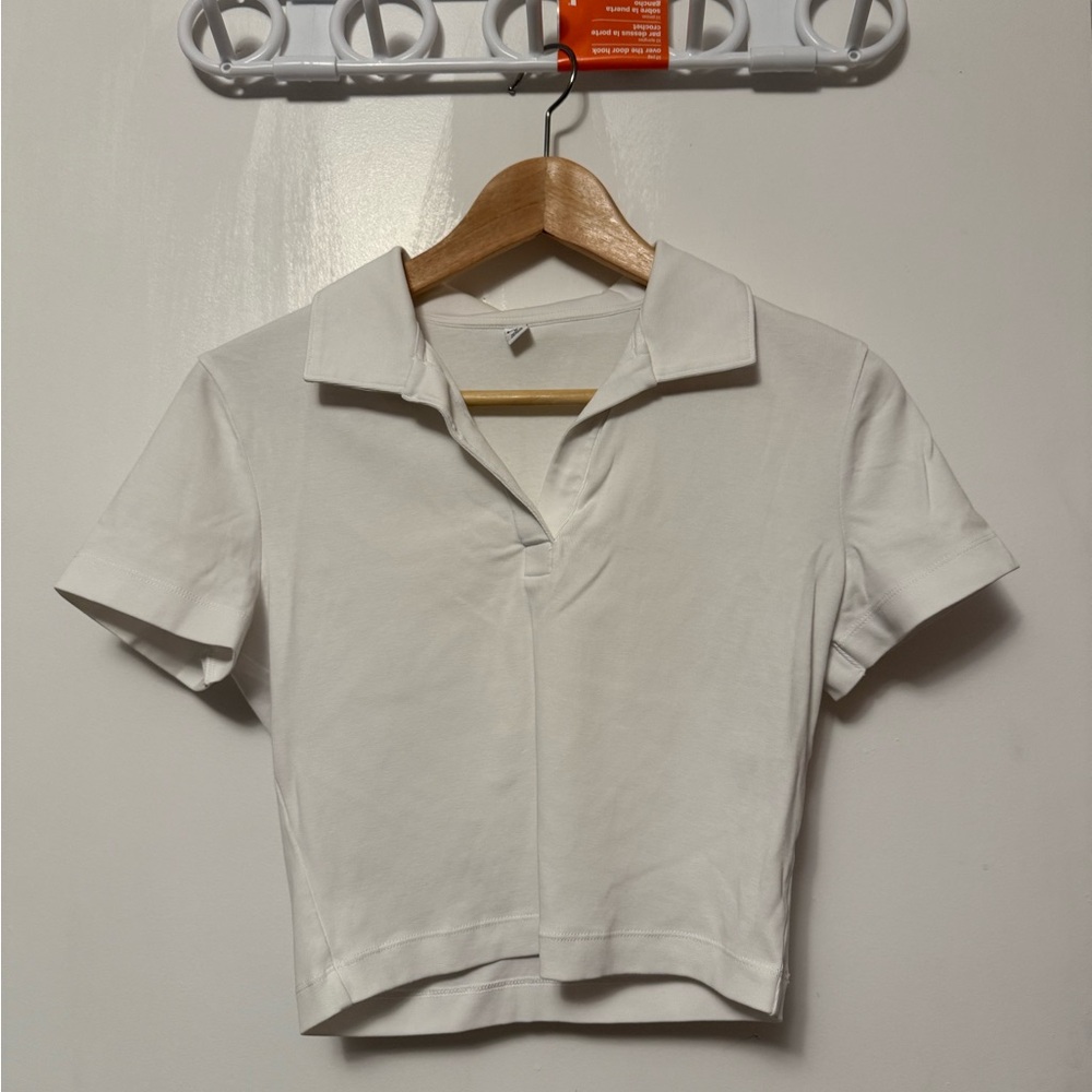 Uniqlo White Short Sleeve Polo Top